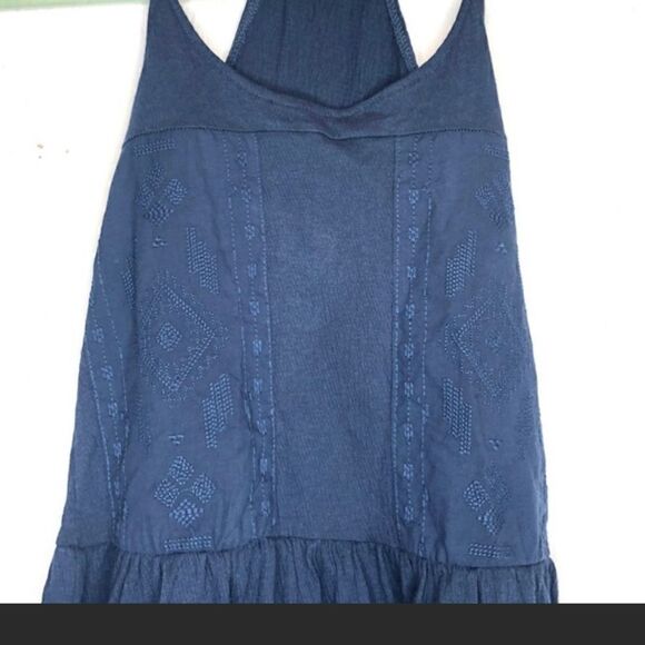 Roxy LaPointe Beaches Embroidered Tank Dress Blue Size XS - Picture 4 of 14